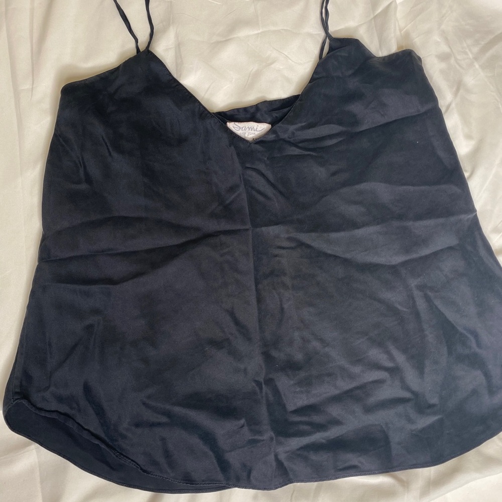 100% Silk Black Tank Top